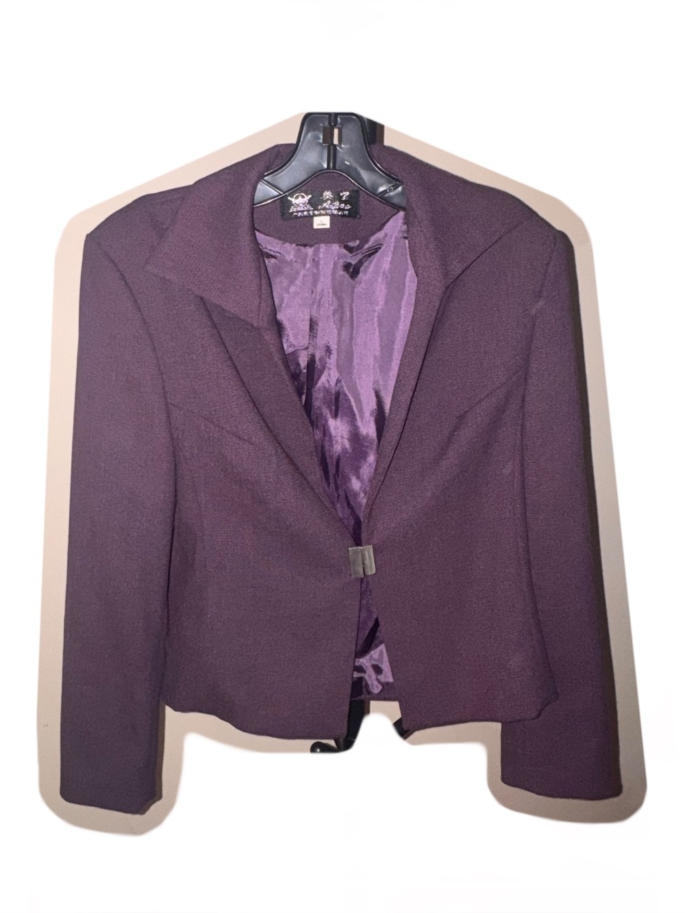 Set of Elegant Plum Dress and Blazer Suit - Picture 3 of 7
